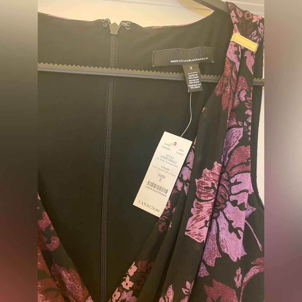 Whbm Ruched + Mesh Midi Dress - Picture 7 of 7